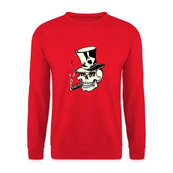 skull poker - Sweat-shirt Unisexe - rouge - Devant - Alina (178cm) & Michal (187cm)