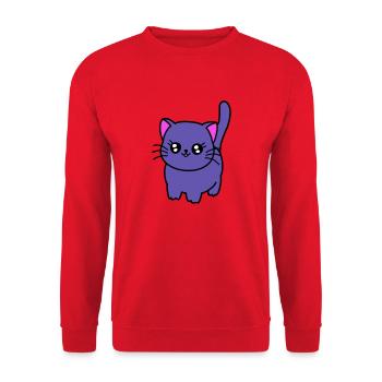 Purple cat - Unisex Sweatshirt - red - Front - Alina (178cm) & Michal (187cm)