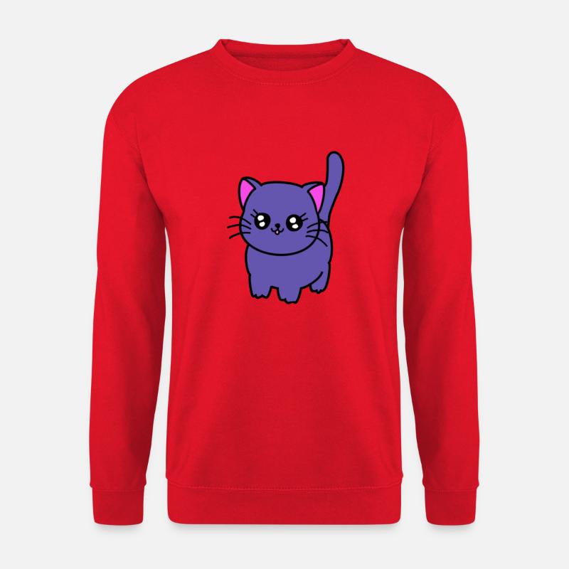 Lila Katze - Unisex Pullover - Rot