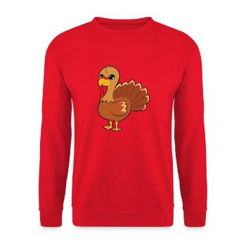 Truthahn - Unisex Pullover - Rot - Vorne - Alina (178cm) & Michal (187cm)