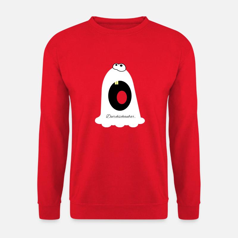 Geist Halloween mit Zähnen Durchschaubar - Unisex Pullover - Rot