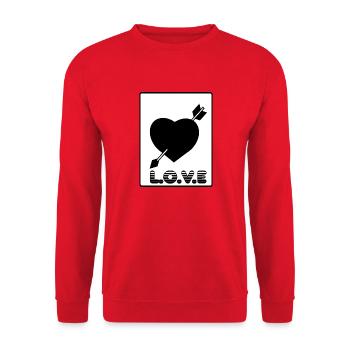 L.O.V.E 2 - Unisex Pullover - Rot - Vorne - Alina (178cm) & Michal (187cm)