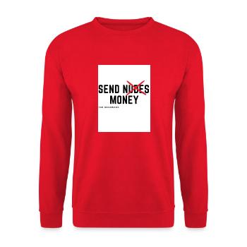 Send Nudes Money - Unisex Pullover - Rot - Vorne - Alina (178cm) & Michal (187cm)