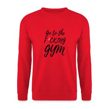 Go to the f*cking Gym - Unisex Pullover - Rot - Vorne - Alina (178cm) & Michal (187cm)
