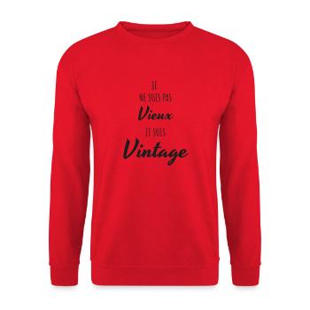 Je ne suis pas vieux je suis vintage - Sweat-shirt Unisexe - rouge - Devant - Alina (178cm) & Michal (187cm)
