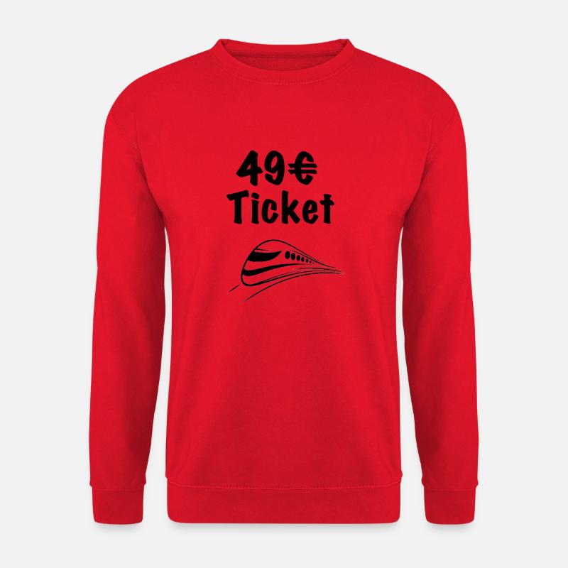 49 ticket bzw Deutschlandticket - Unisex Pullover - Rot