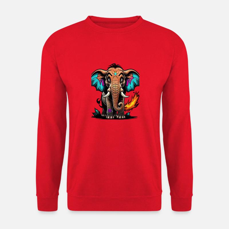 Graffiti Elephant - Unisex Sweatshirt - red