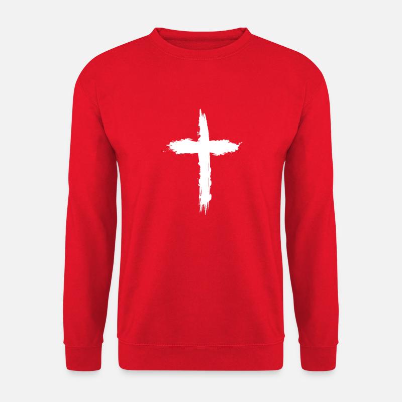 kreuz weiss - Unisex Pullover - Rot