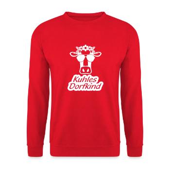 Kohles Dorfkind - Unisex Pullover - Rot - Vorne - Alina (178cm) & Michal (187cm)