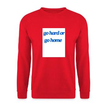 go hard or go home - Unisex Pullover - Rot - Vorne - Alina (178cm) & Michal (187cm)