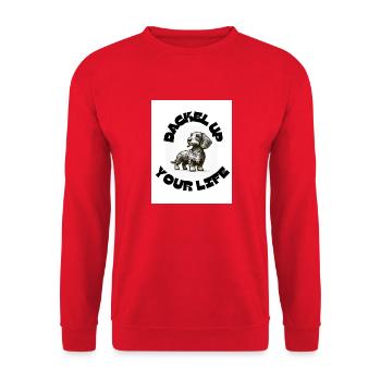 Dackel up your life - Unisex Pullover - Rot - Vorne - Alina (178cm) & Michal (187cm)