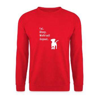 Eat Sleep Walkies Repeat for Dog Lovers - Unisex Sweatshirt - red - Front - Alina (178cm) & Michal (187cm)