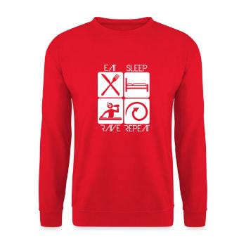 Manger dormir rave répéter nourriture sommeil corbeau disant - Sweat-shirt Unisexe - rouge - Devant - Alina (178cm) & Michal (187cm)