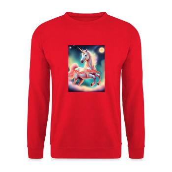 Mein Einhorn - Unisex Pullover - Rot - Vorne - Alina (178cm) & Michal (187cm)