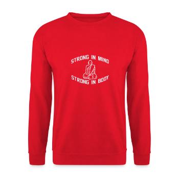 Strong Mind Strong Body - Unisex Pullover - Rot - Vorne - Alina (178cm) & Michal (187cm)