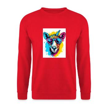 Colorful Animal Portrait - Unisex Sweatshirt - red - Front - Alina (178cm) & Michal (187cm)