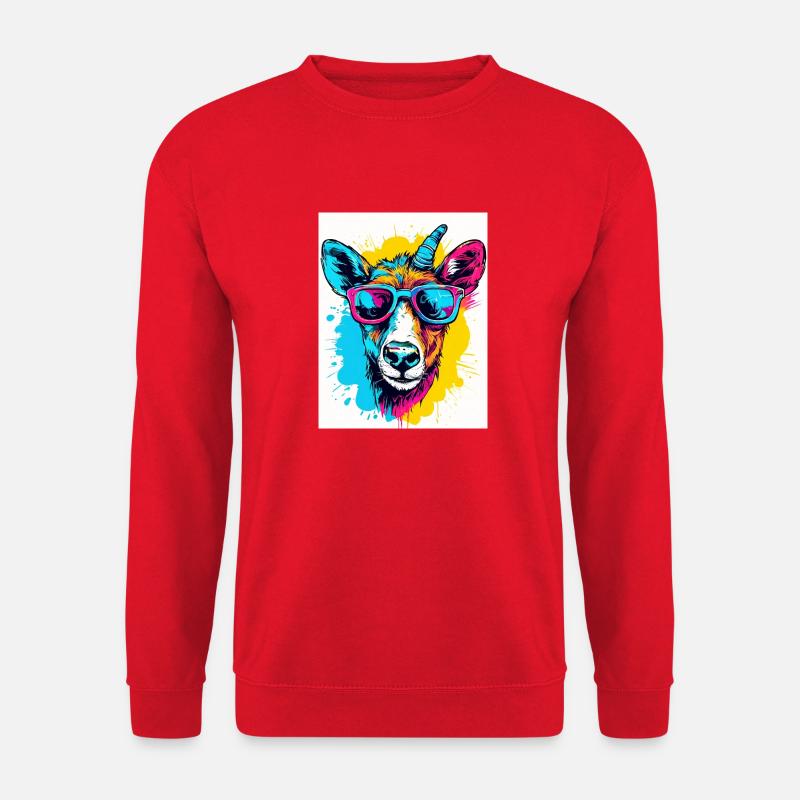 Buntes Tierporträt - Unisex Pullover - Rot