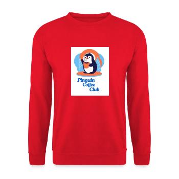 Penguin Coffee Club - Unisex Sweatshirt - red - Front - Alina (178cm) & Michal (187cm)