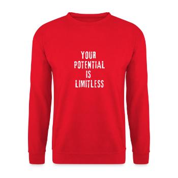 Your potential is limitless - Unisex Sweatshirt - red - Front - Alina (178cm) & Michal (187cm)