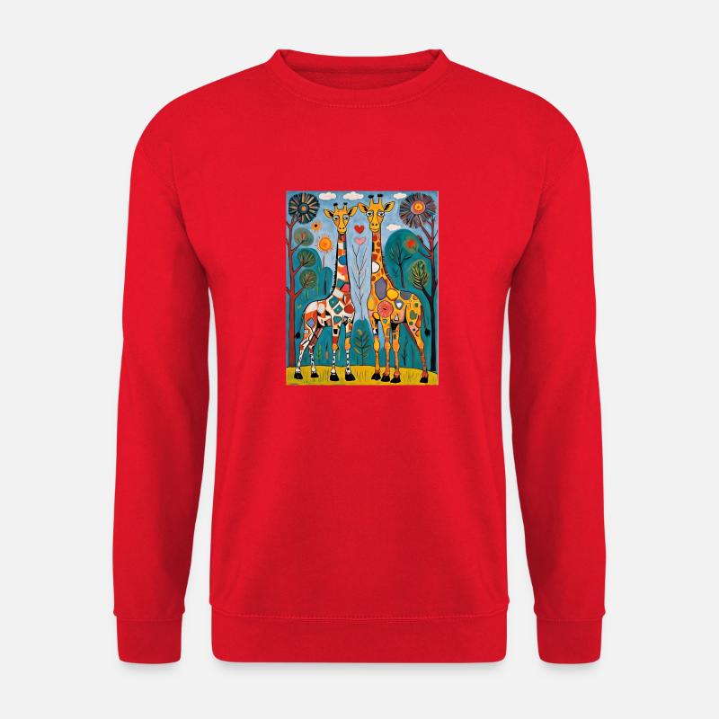 Giraffen - Unisex Pullover - Rot