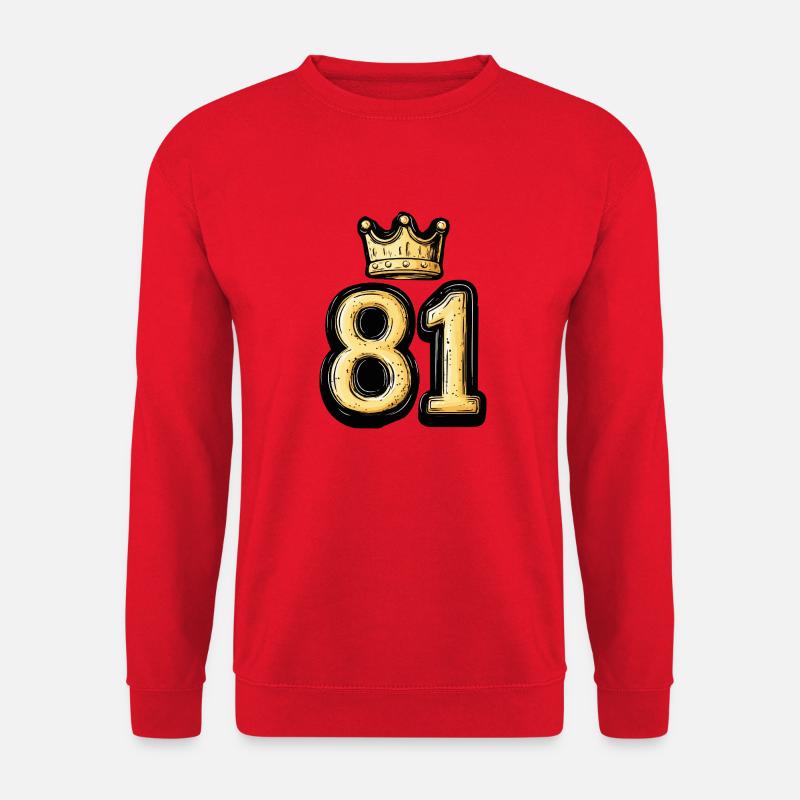 81 Zahl Krone - Unisex Pullover - Rot