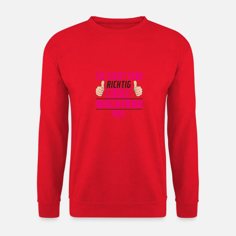 Wachfrau | Wachpersonal Spruch | Nachtwächter - Unisex Pullover - Rot