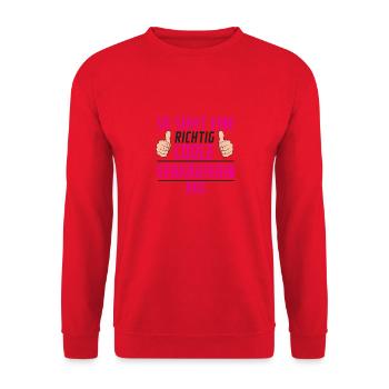 Verkäuferin | lustiger Spruch | Verkaufsjob - Unisex Pullover - Rot - Vorne - Alina (178cm) & Michal (187cm)