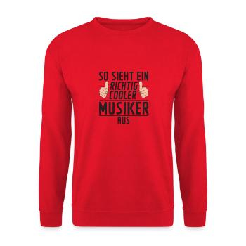 Musiker | lustig | Musik | Musikant | Humor - Unisex Pullover - Rot - Vorne - Alina (178cm) & Michal (187cm)