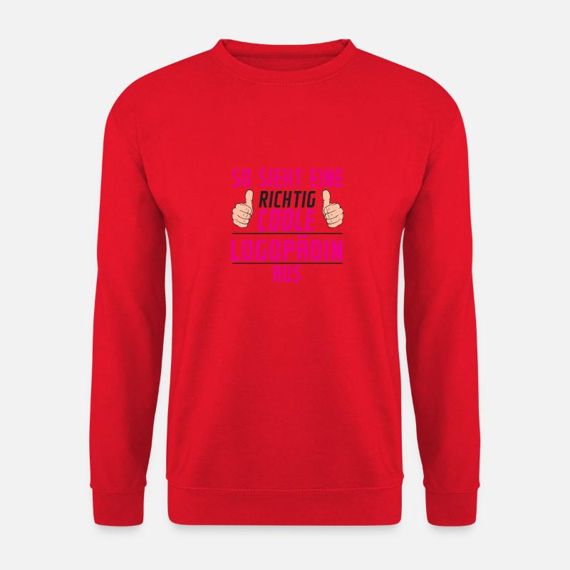 Logopädin | Spruch Humor | Sprachtherapie | - Unisex Pullover - Rot