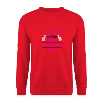 Gesellin | Definition | Handwerkerinnen | Spruch - Unisex Pullover - Rot - Vorne - Alina (178cm) & Michal (187cm)