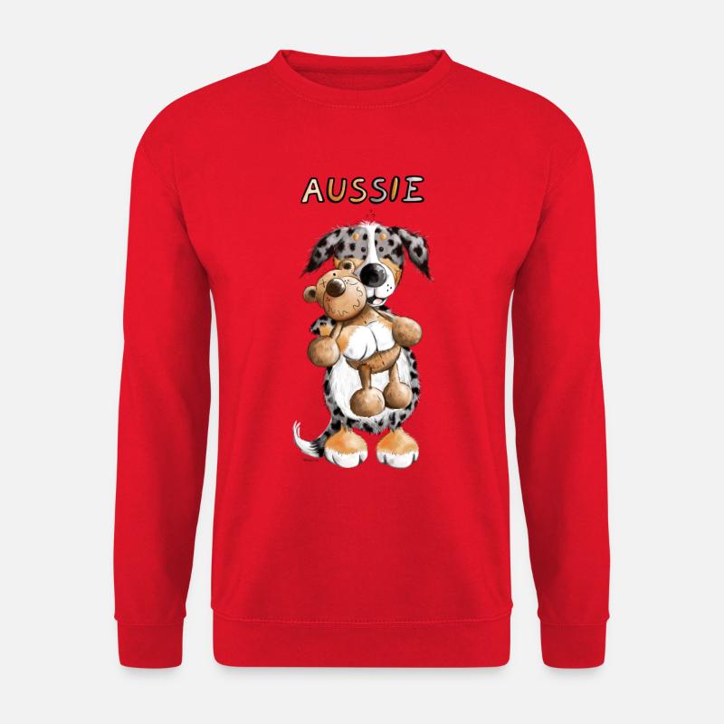 Aussie with teddy - Unisex Sweatshirt - red