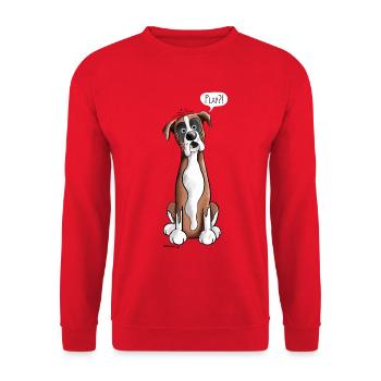 Woof Deutscher Boxer - Boxer Allemand - Sweat-shirt Unisexe - rouge - Devant - Alina (178cm) & Michal (187cm)