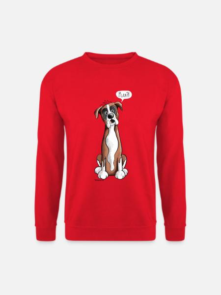 Deutscher Boxer Play - German Boxer - Dog - Dogs - Unisex Sweatshirt - red