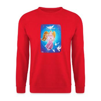 Engel des Friedens - Sonja Ariel von Staden - Unisex Pullover - Rot - Vorne - Alina (178cm) & Michal (187cm)
