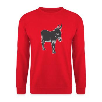 Esel - Unisex Pullover - Rot - Vorne - Alina (178cm) & Michal (187cm)