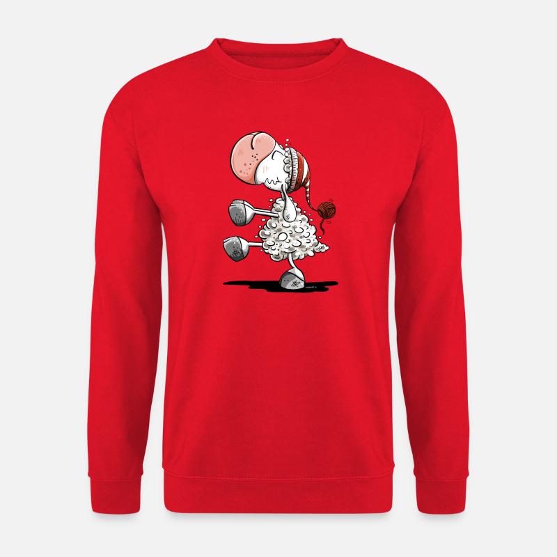 Sleepwalker sheep with sleeping cap - Unisex Sweatshirt - red