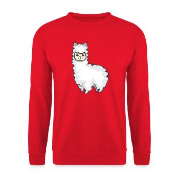 Alpaga Symbole Animal Ovins Illustration icône Graphique - Sweat-shirt Unisexe - rouge - Devant - Alina (178cm) & Michal (187cm)