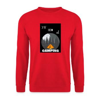 Je serai au camping - Sweat-shirt Unisexe - rouge - Devant - Alina (178cm) & Michal (187cm)