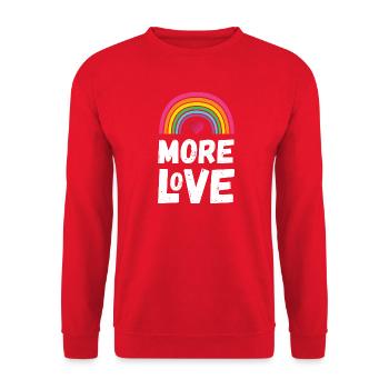 Pride Month LGBT - Mehr Liebe - Unisex Pullover - Rot - Vorne - Alina (178cm) & Michal (187cm)