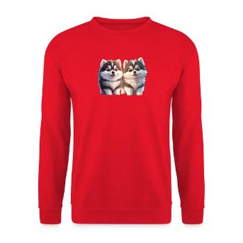 chiots malamutes - Sweat-shirt Unisexe - rouge - Devant - Alina (178cm) & Michal (187cm)