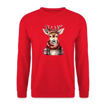 Ô cerf ! - Sweat-shirt Unisexe - rouge - Devant - Alina (178cm) & Michal (187cm)