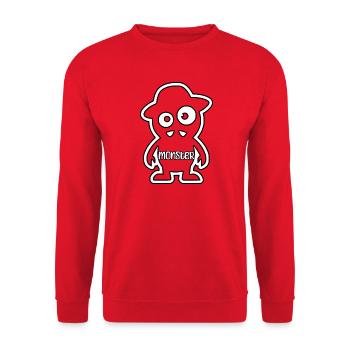 Ich hab ein Monster gemacht – Vater Sohn Monster-M - Unisex Pullover - Rot - Vorne - Alina (178cm) & Michal (187cm)