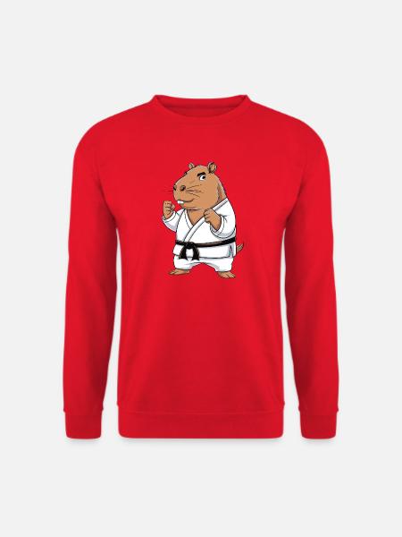 Karate Hamster in Gi - Unisex Sweatshirt - red