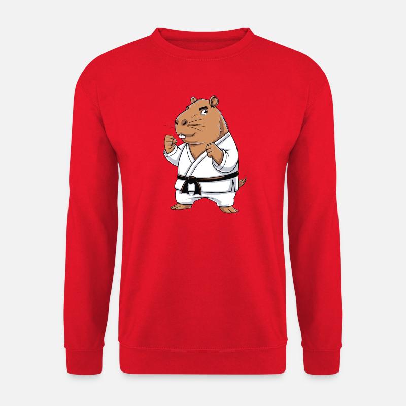 Karate Hamster in Gi - Unisex Sweatshirt - red
