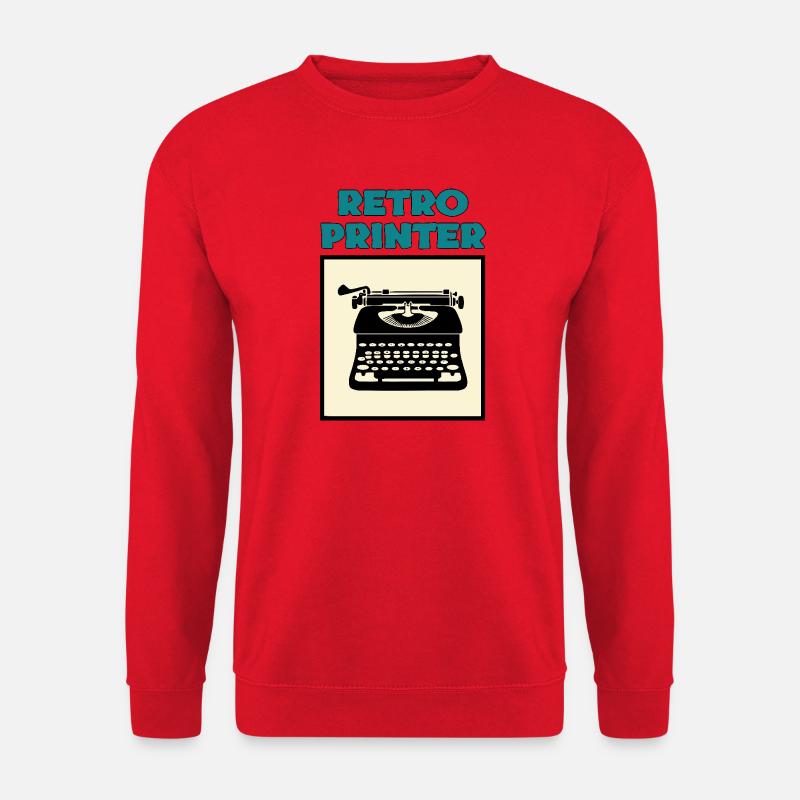 Retro-Drucker - Unisex Pullover - Rot
