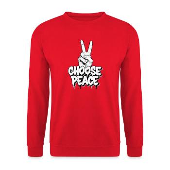 Choose Peace Graffiti - Unisex Sweatshirt - red - Front - Alina (178cm) & Michal (187cm)
