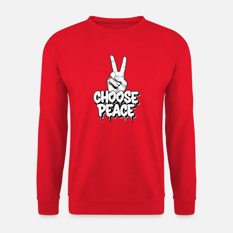 Wählen Sie Peace Graffiti - Unisex Pullover - Rot