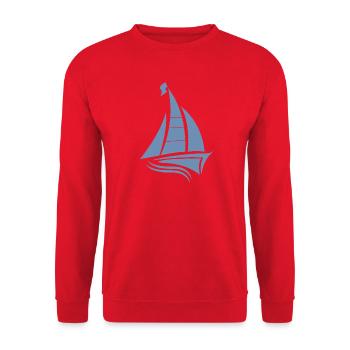 voilier voilier sailor silhouette minimaliste - Sweat-shirt Unisexe - rouge - Devant - Alina (178cm) & Michal (187cm)