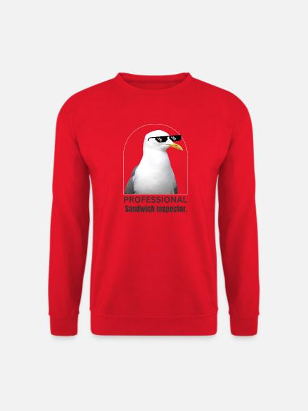 Humorvolle Möwe mit Sonnenbrille T-Shirt - Unisex Pullover - Rot