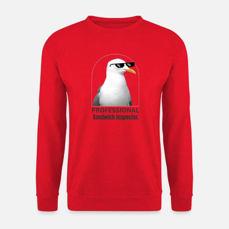 Humorvolle Möwe mit Sonnenbrille T-Shirt - Unisex Pullover - Rot